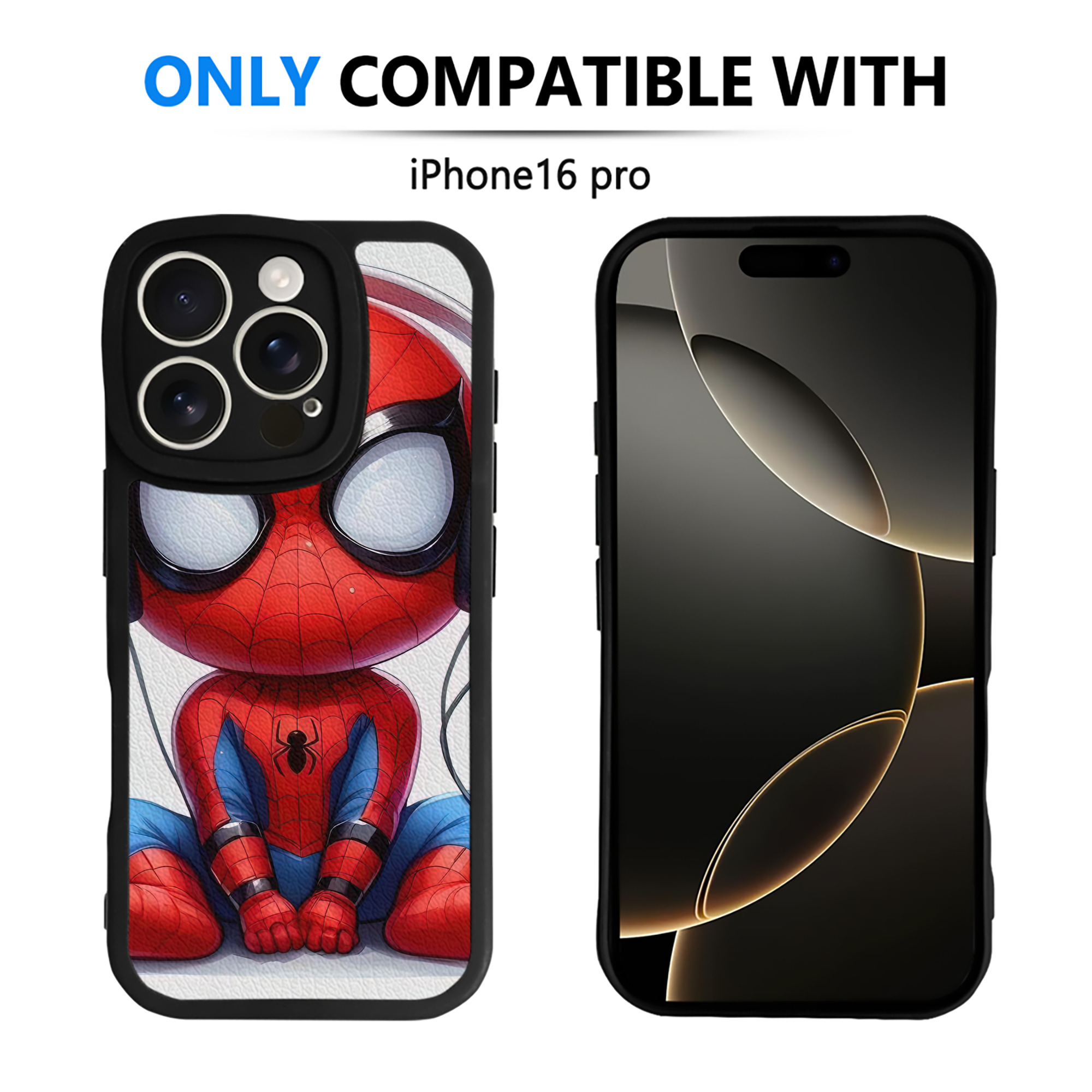 （画像用） Spider Man スパイダーマン 【iPhone 16シリーズ対応】シリコンスマホケース（レザー調） 材質：シリコン